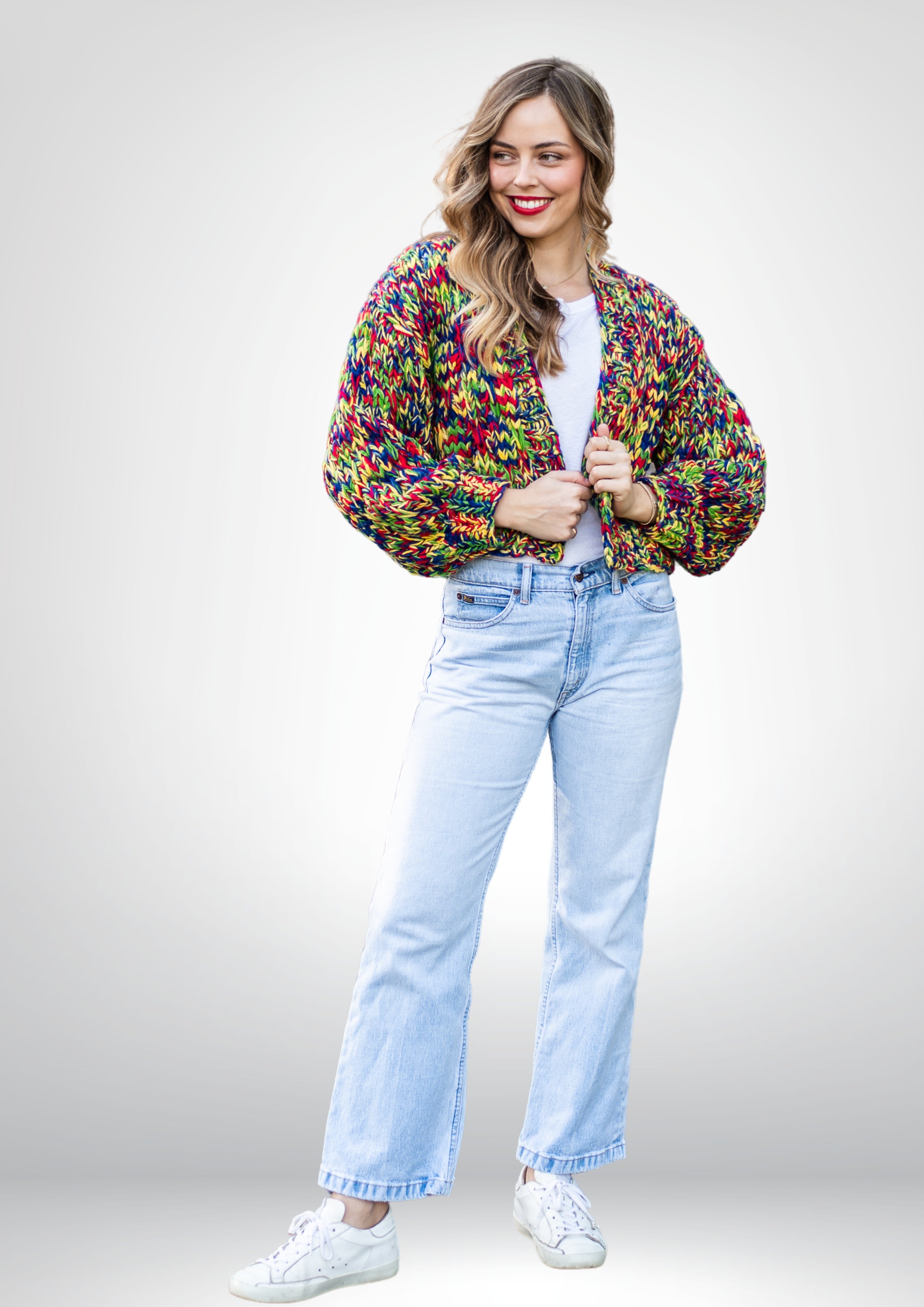 Rainbow Handmade Cardi | Yellow