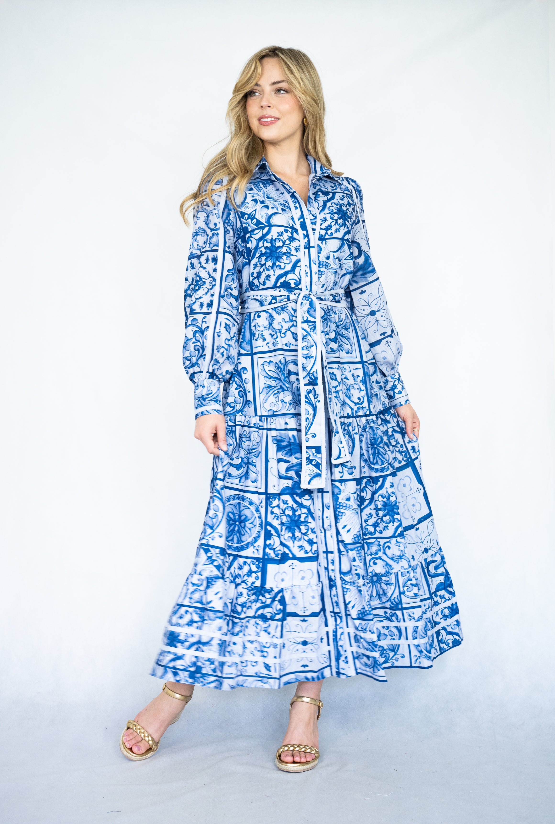 Athena Long Dress | Navy