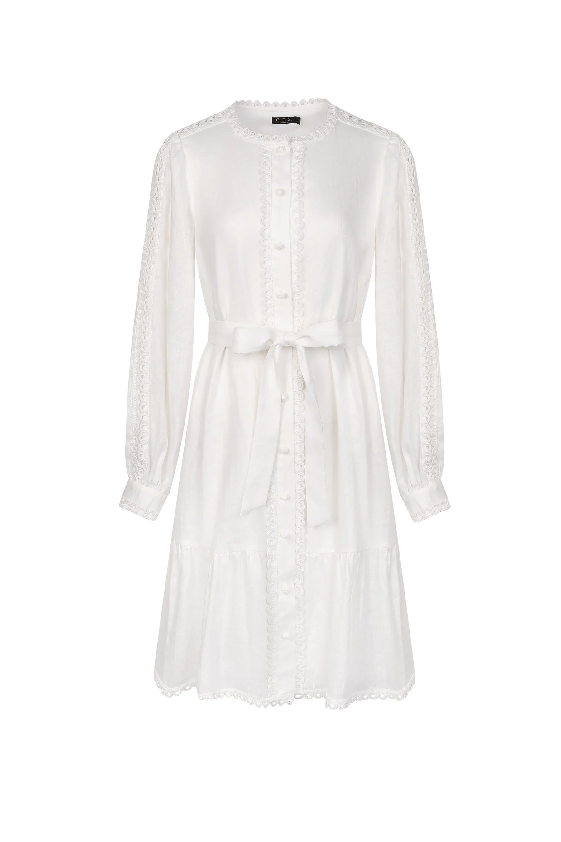 GDS Angelica Linen Short Dress | White