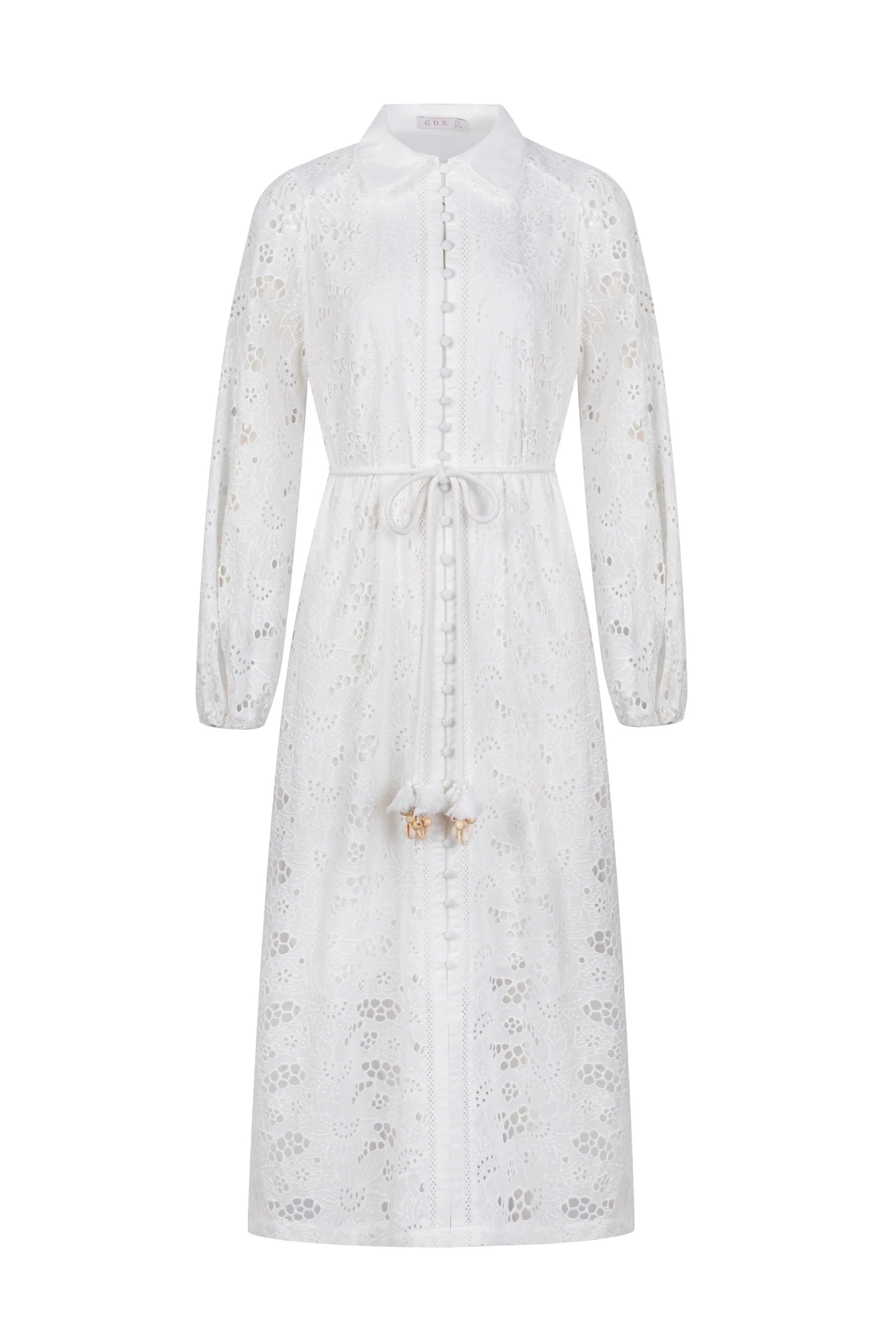 GDS Rosie Embroidered Long Dress | White