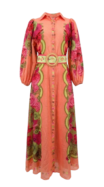 Vera Linen Dress | Melon