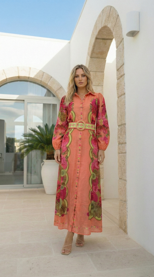 Vera Linen Dress | Melon