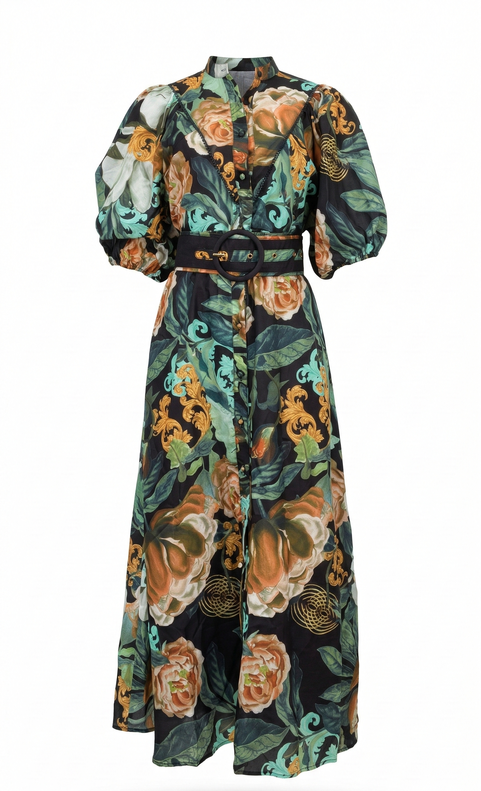 Harriet SL. Long Dress | Black-Floral