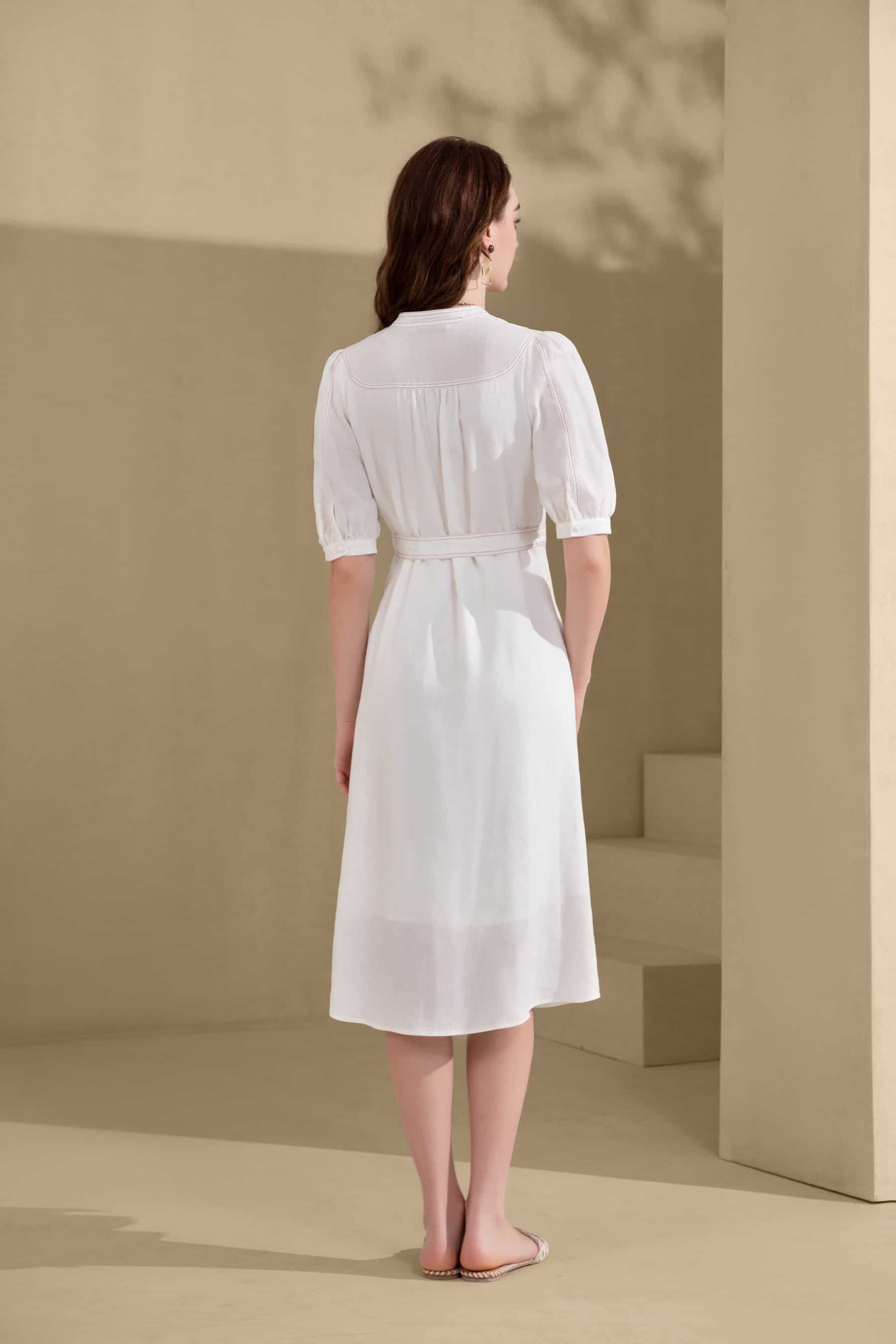 GDS Manhattan Long Linen Dress | White