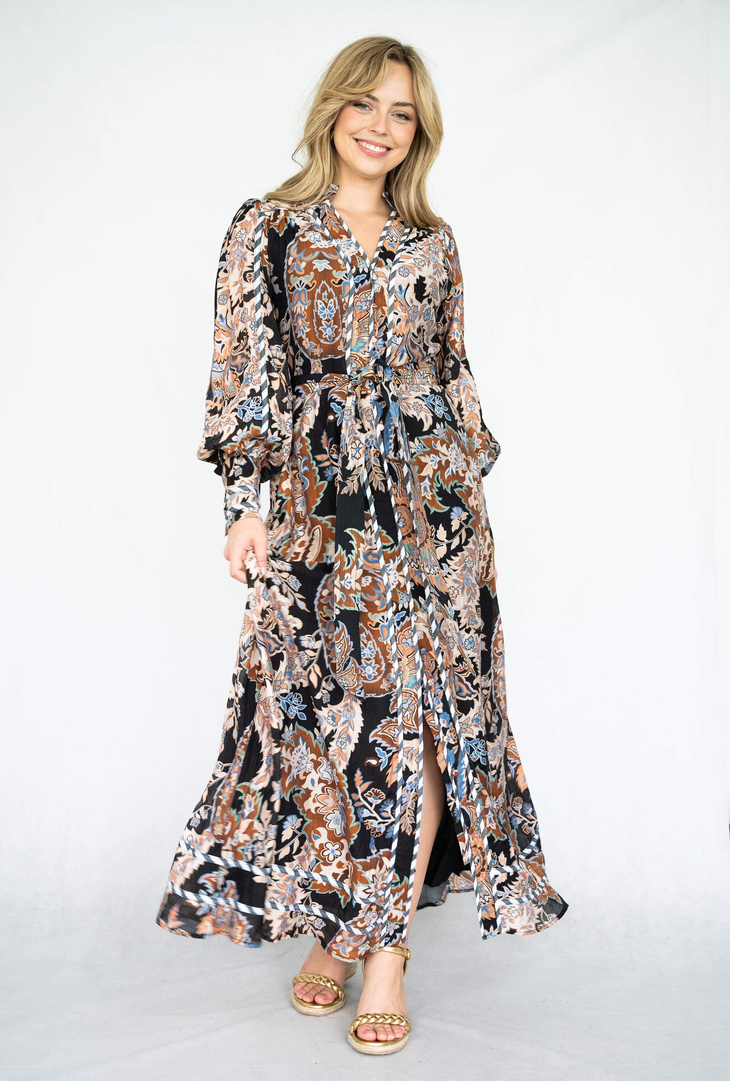 Marbel Long Dress | Brown