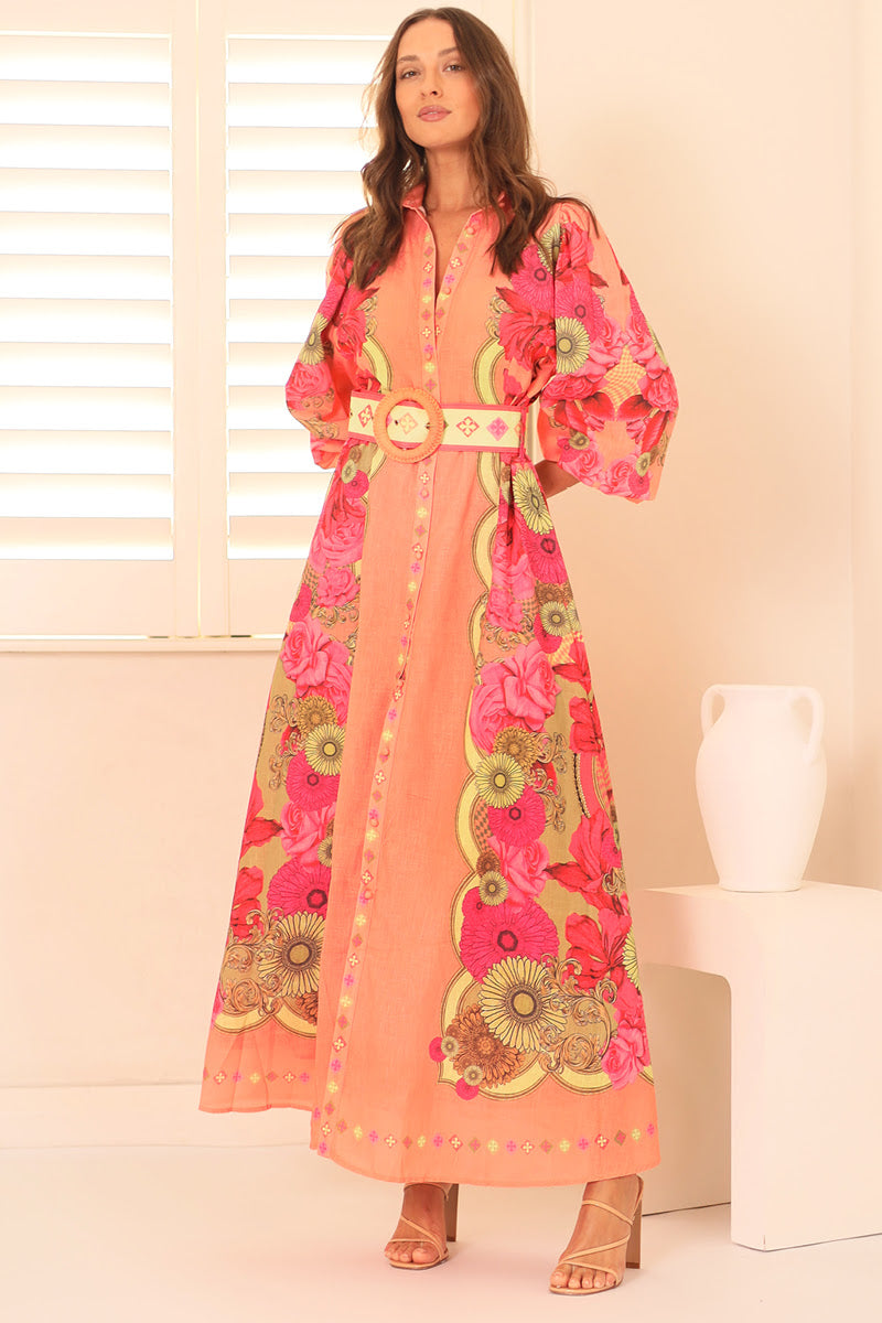 Vera Linen Dress | Melon