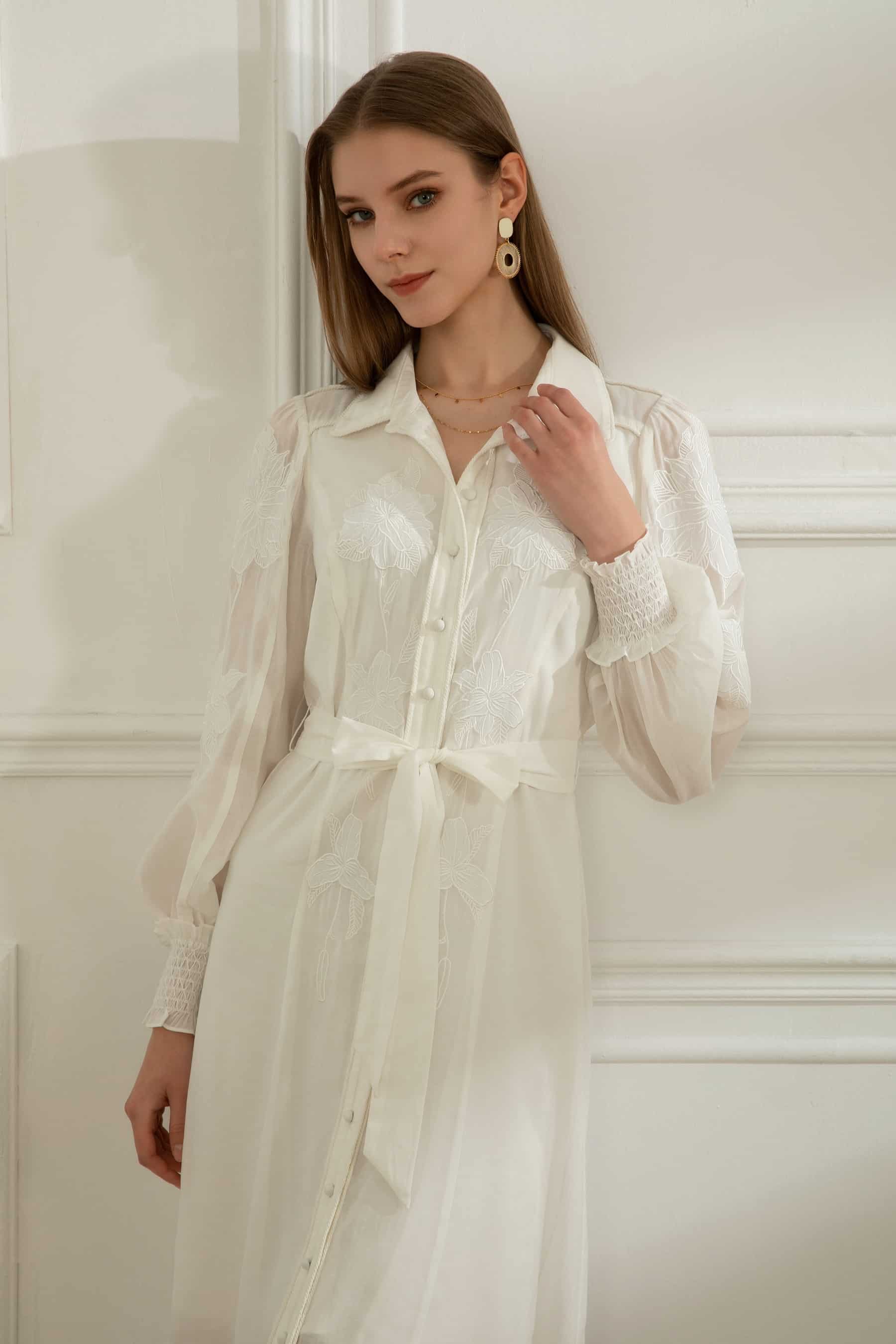 GDS Camille Dress | White DRESSES autumn-winter AW 23 BRUNCH Catch DRESSES GDS HOLIDAY L M RACES S SALE 40 % WHITE XL XS