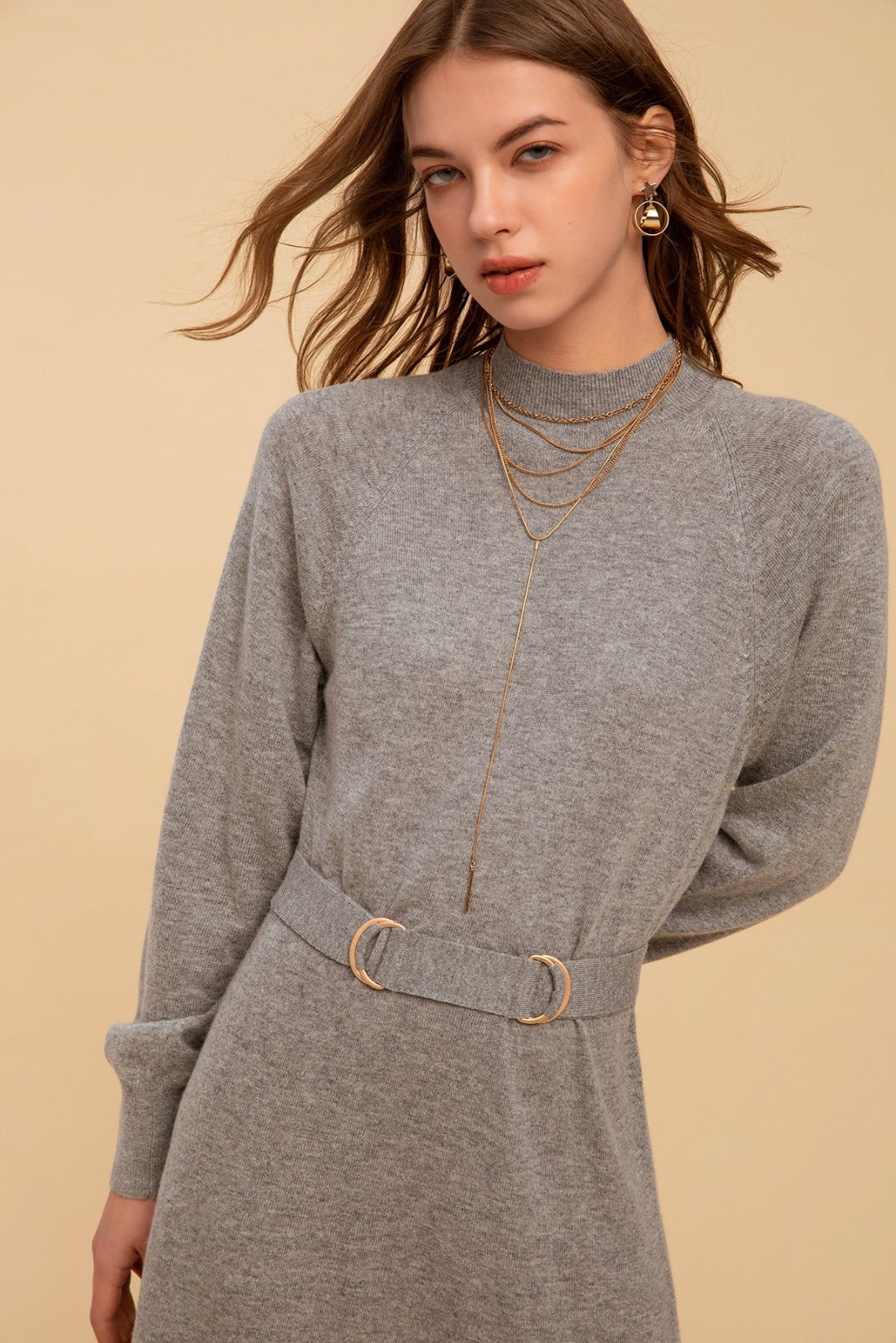 GDS Talia Angora Blend Knit | Grey DRESSES autumn-winter BRUNCH CASUAL Catch DRESSES ESS22 GDS GREY KNIT L M S SALE 40 % WORK XS