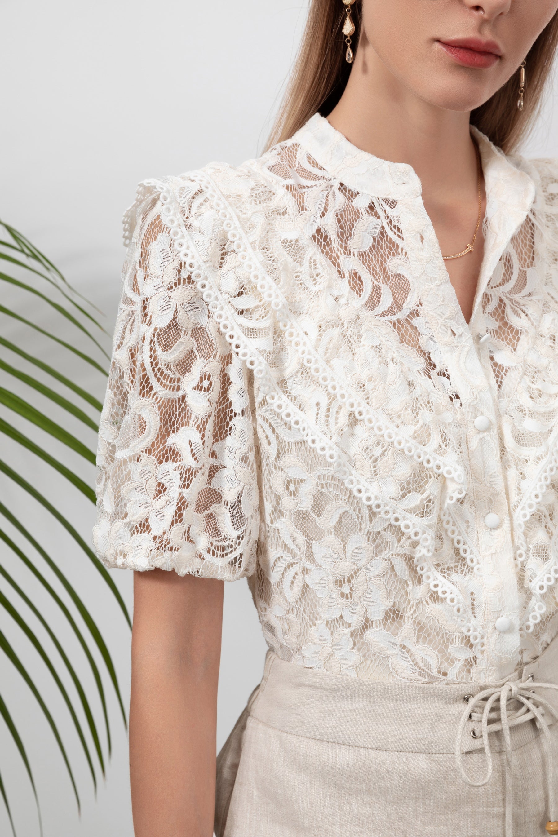 GDS Dolores Lace Blouse | White BLOUSES Catch GDS L M S SALE WHITE XL XS