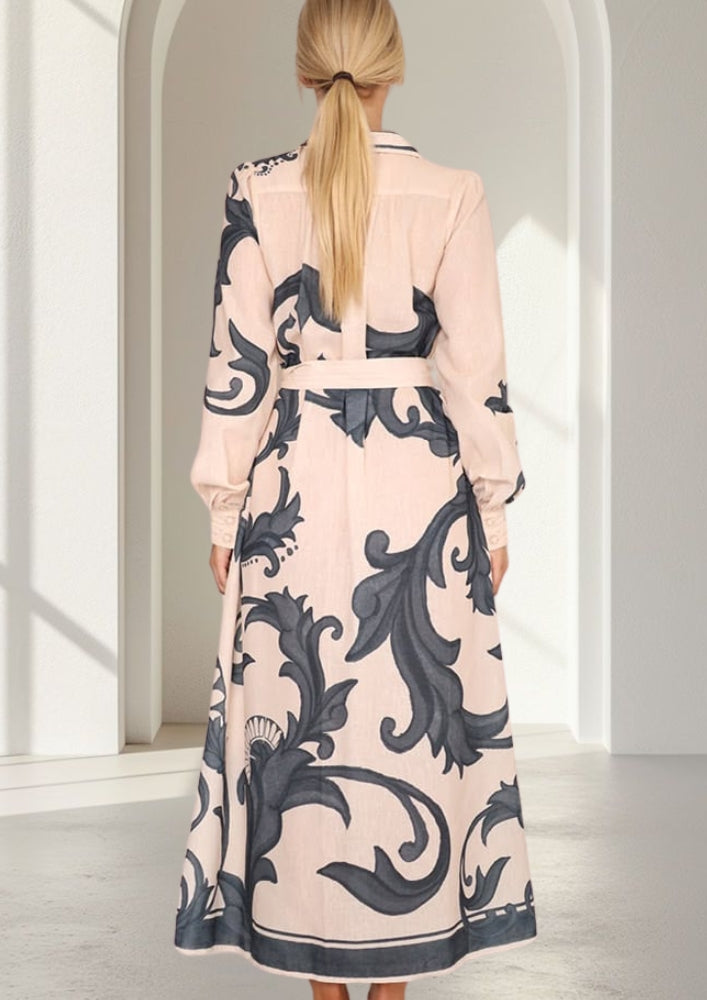 Melody  Linen  Dress   |  Beige