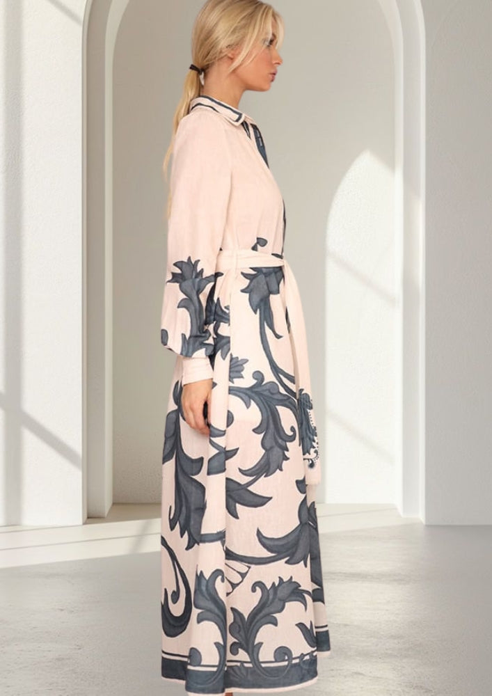 Melody  Linen  Dress   |  Beige