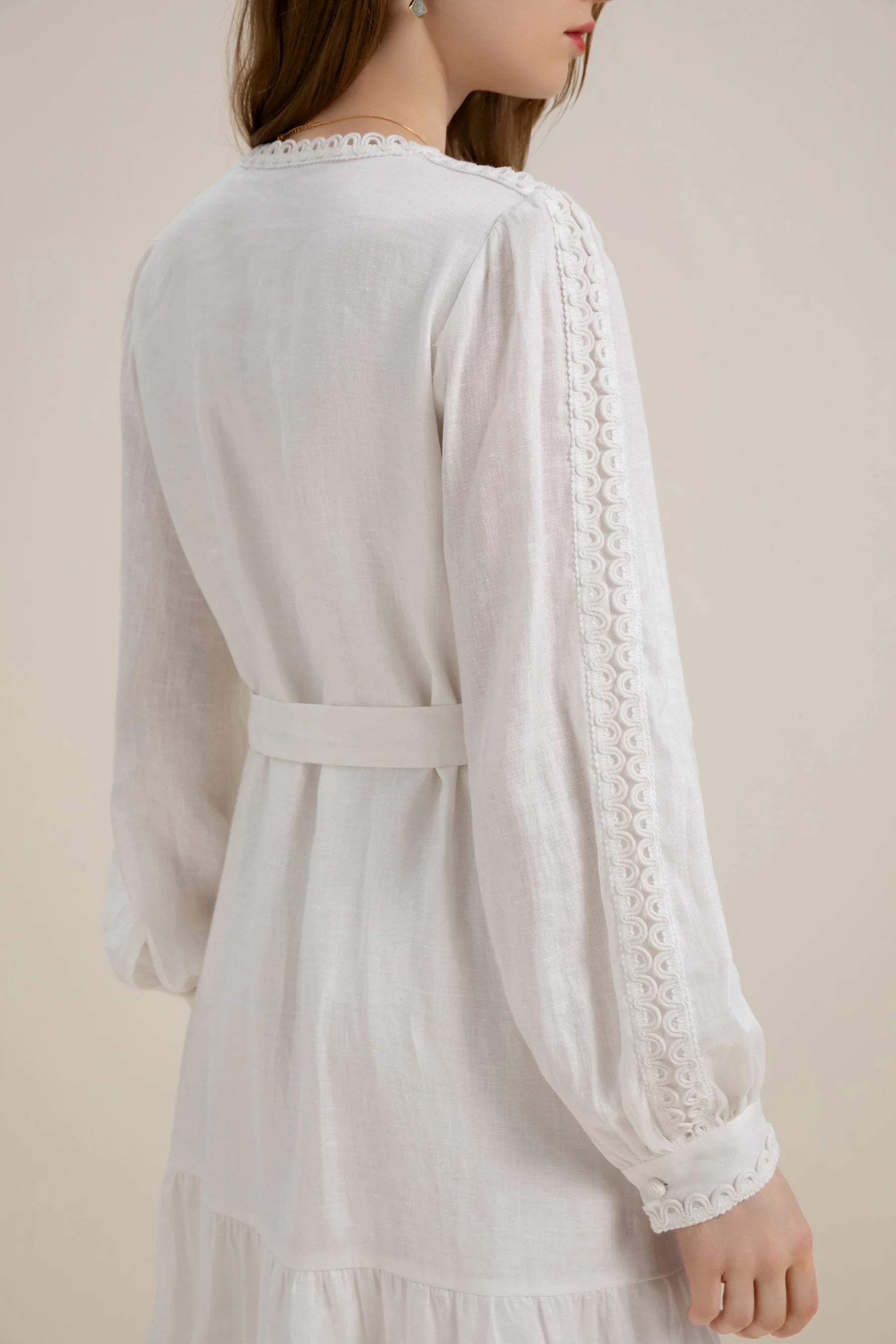 GDS Angelica Linen Short Dress |  White