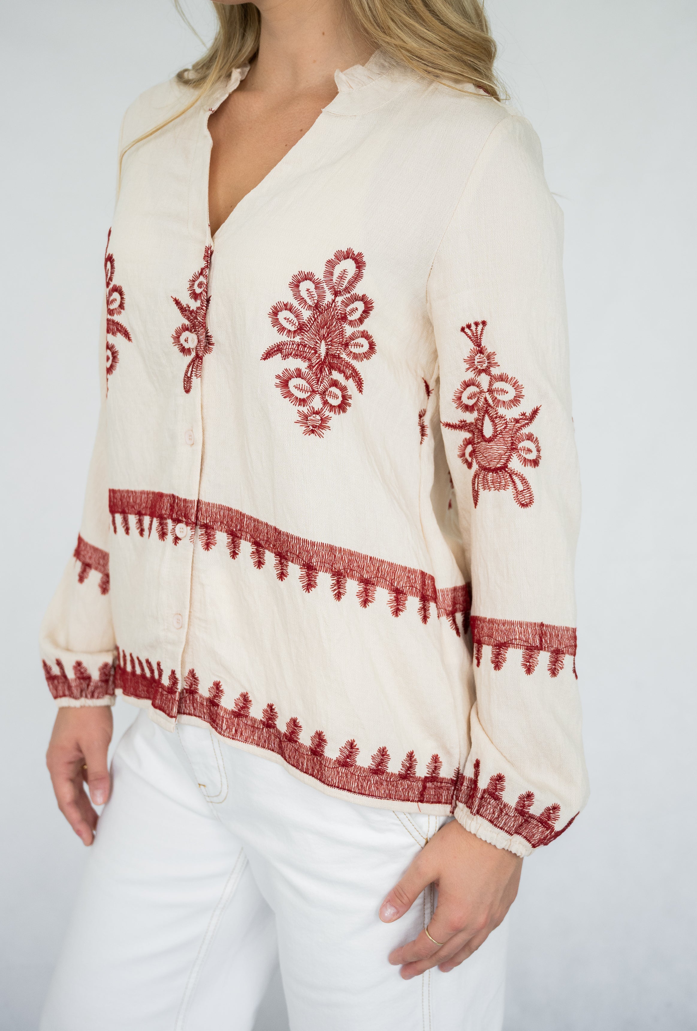 Juliette Shirt | Crm-Red