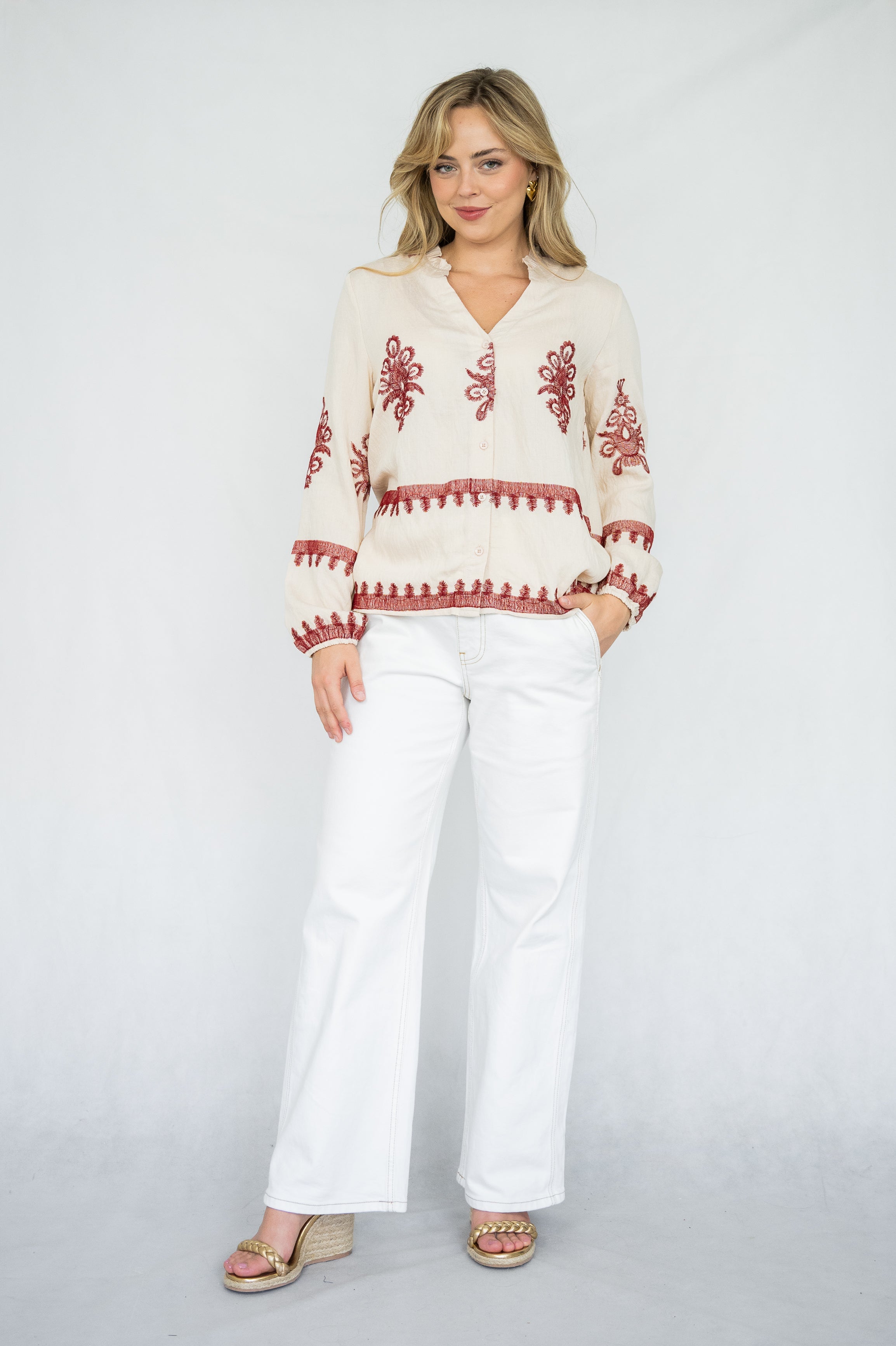 Juliette Shirt | Crm-Red