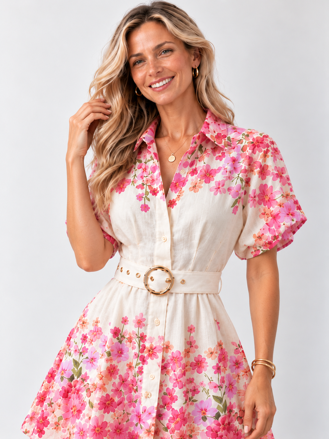 Willow Short  Dress | Pink Floral